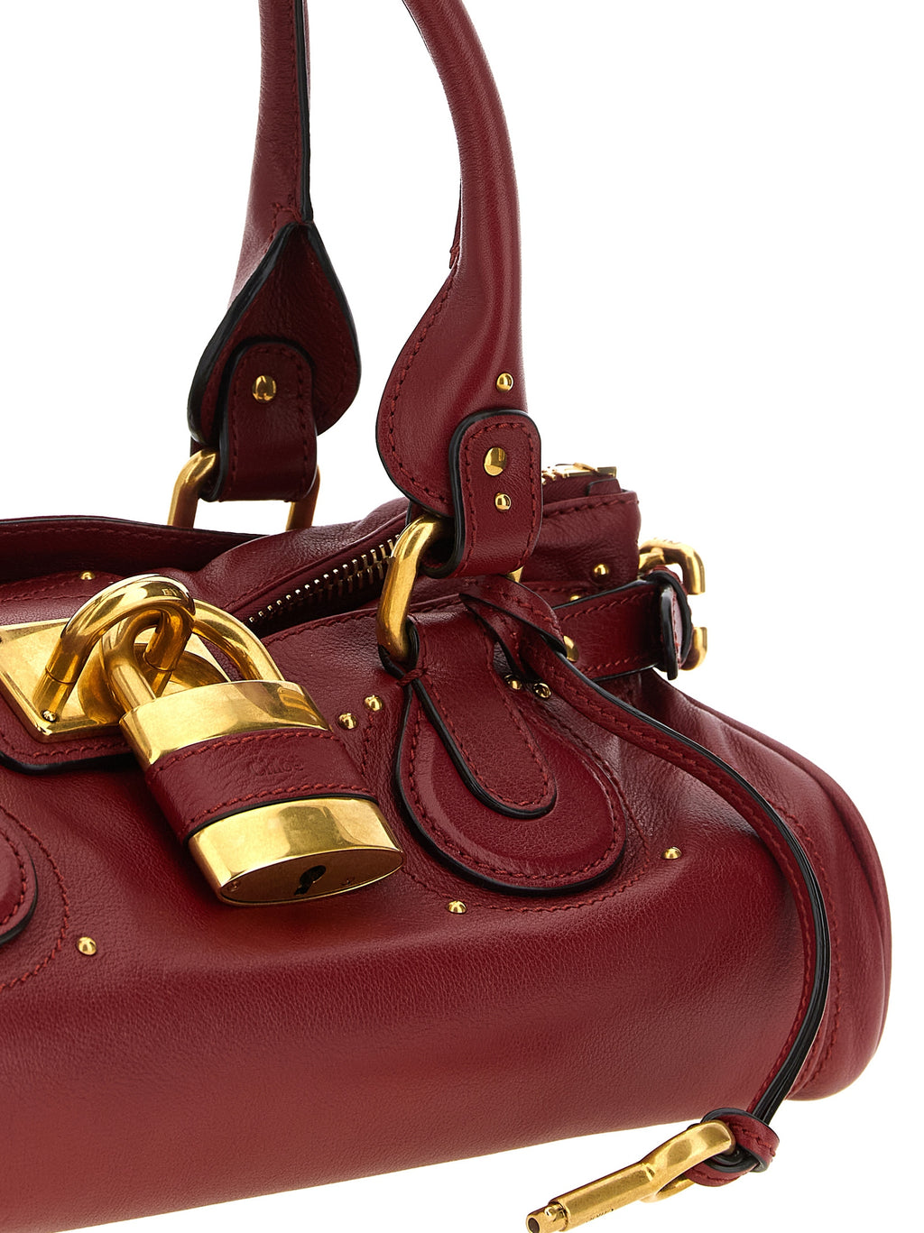 Garnet Buffalo Leather Paddington Shoulder Bag