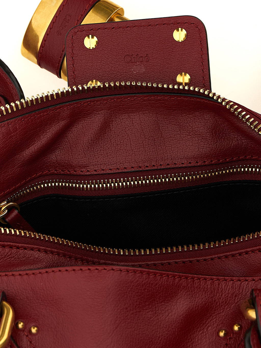 Garnet Buffalo Leather Paddington Shoulder Bag