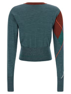 Wool-Blend Argyle Cropped Cardigan