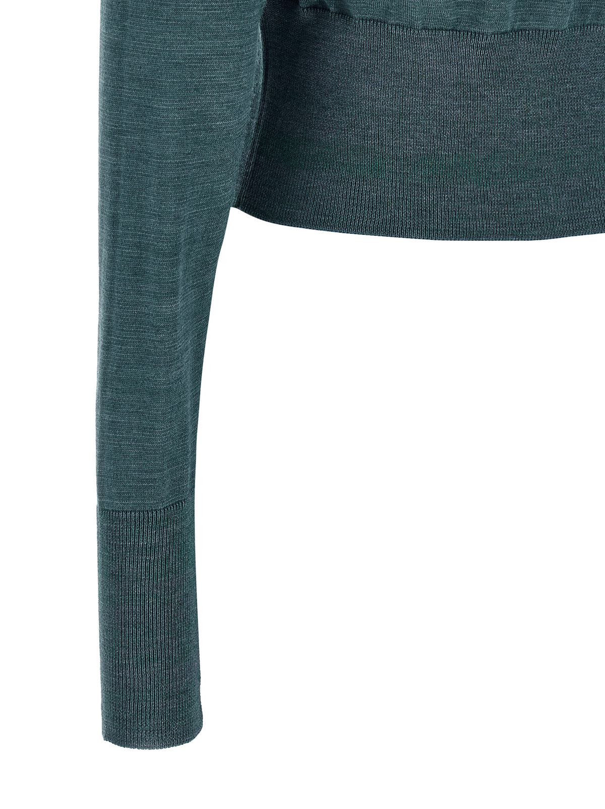 Wool-Blend Argyle Cropped Cardigan