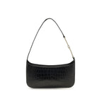 Small Crocodile-Print Calf Leather Shoulder Bag