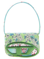 Structured Floral Print Leather-Effect Shoulder Bag
