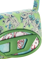 Structured Floral Print Leather-Effect Shoulder Bag
