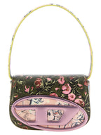 Structured Floral Print Shoulder Bag