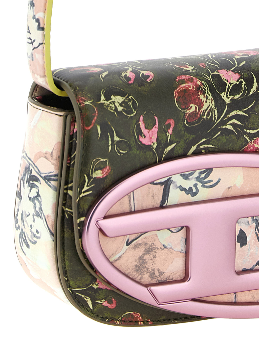 Structured Floral Print Shoulder Bag