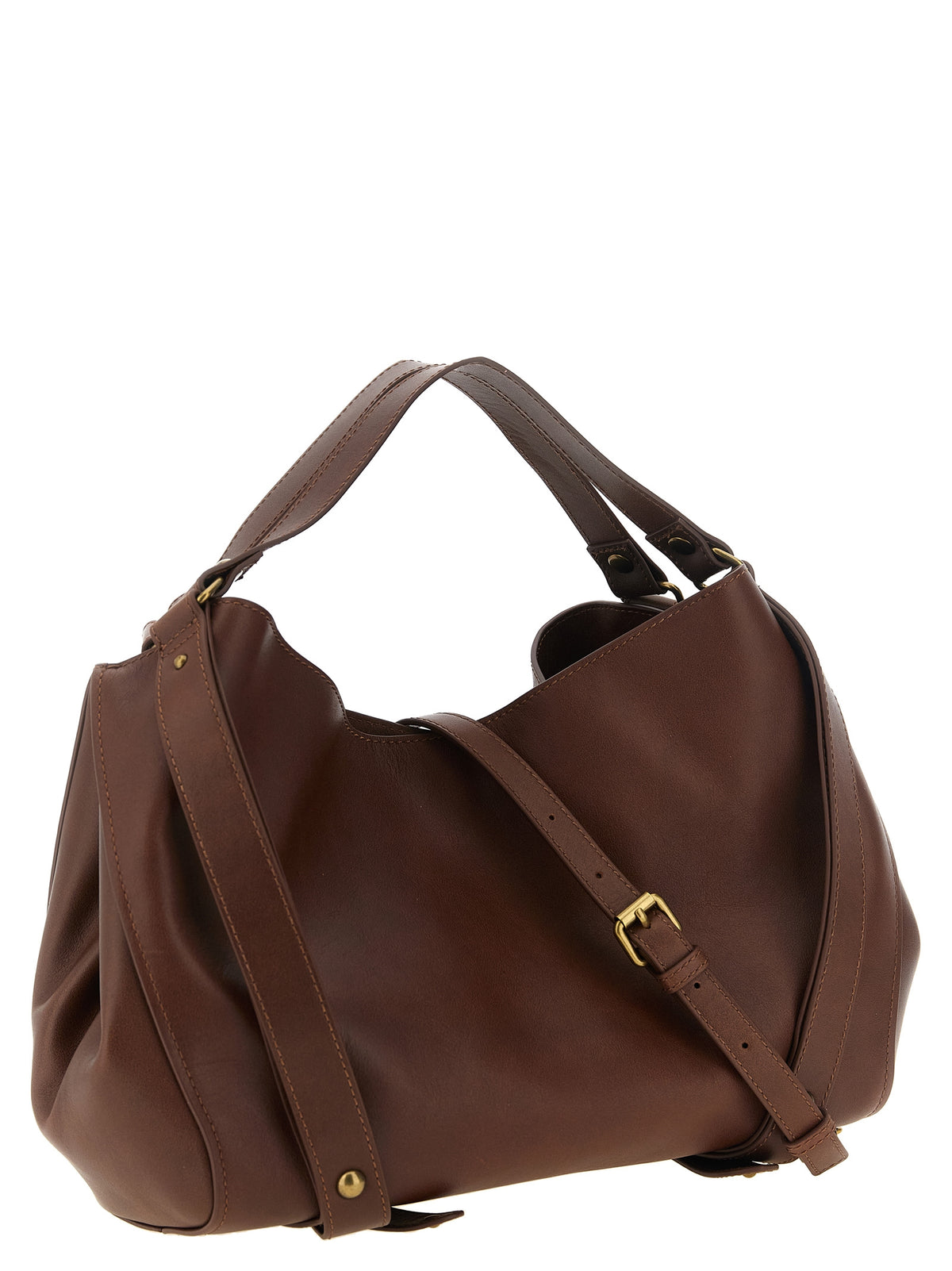 D-One Medium Chestnut Cowhide Hobo Handbag