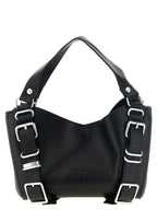 Small Black Treated Cowhide D-One Handbag