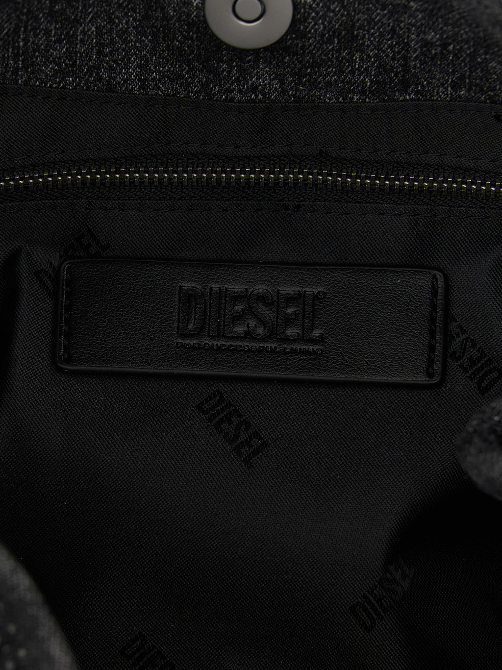 Small D-One Black Cotton Denim Handbag