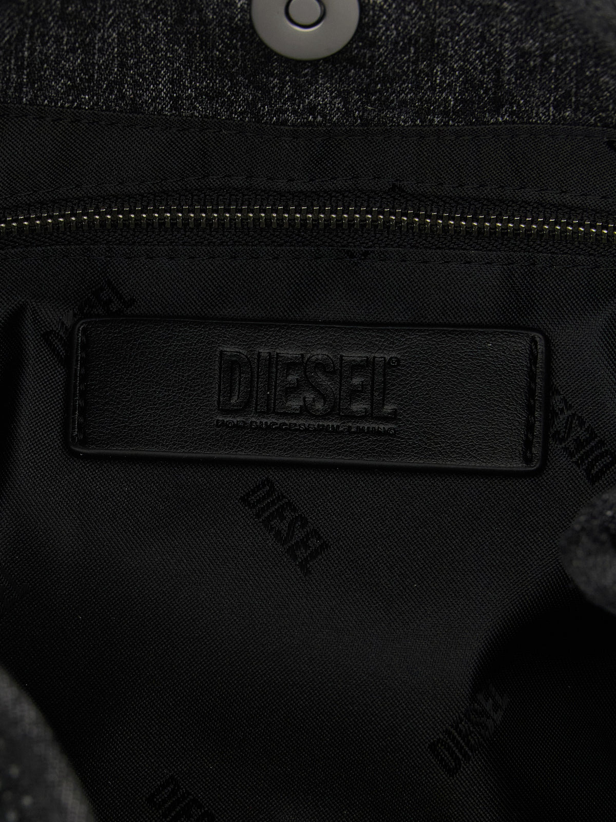 Small D-One Black Cotton Denim Handbag