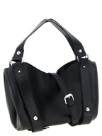 Small Black Treated Cowhide D-One Handbag