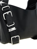 Small Black Treated Cowhide D-One Handbag
