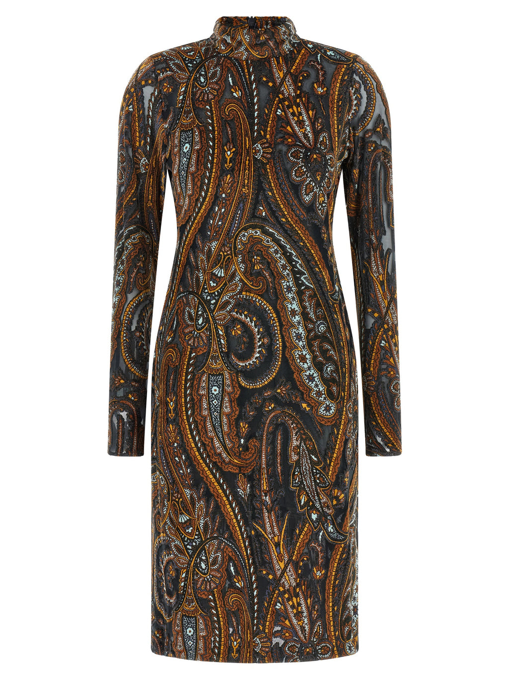 Paisley Print Jacquard Chenille Short Dress
