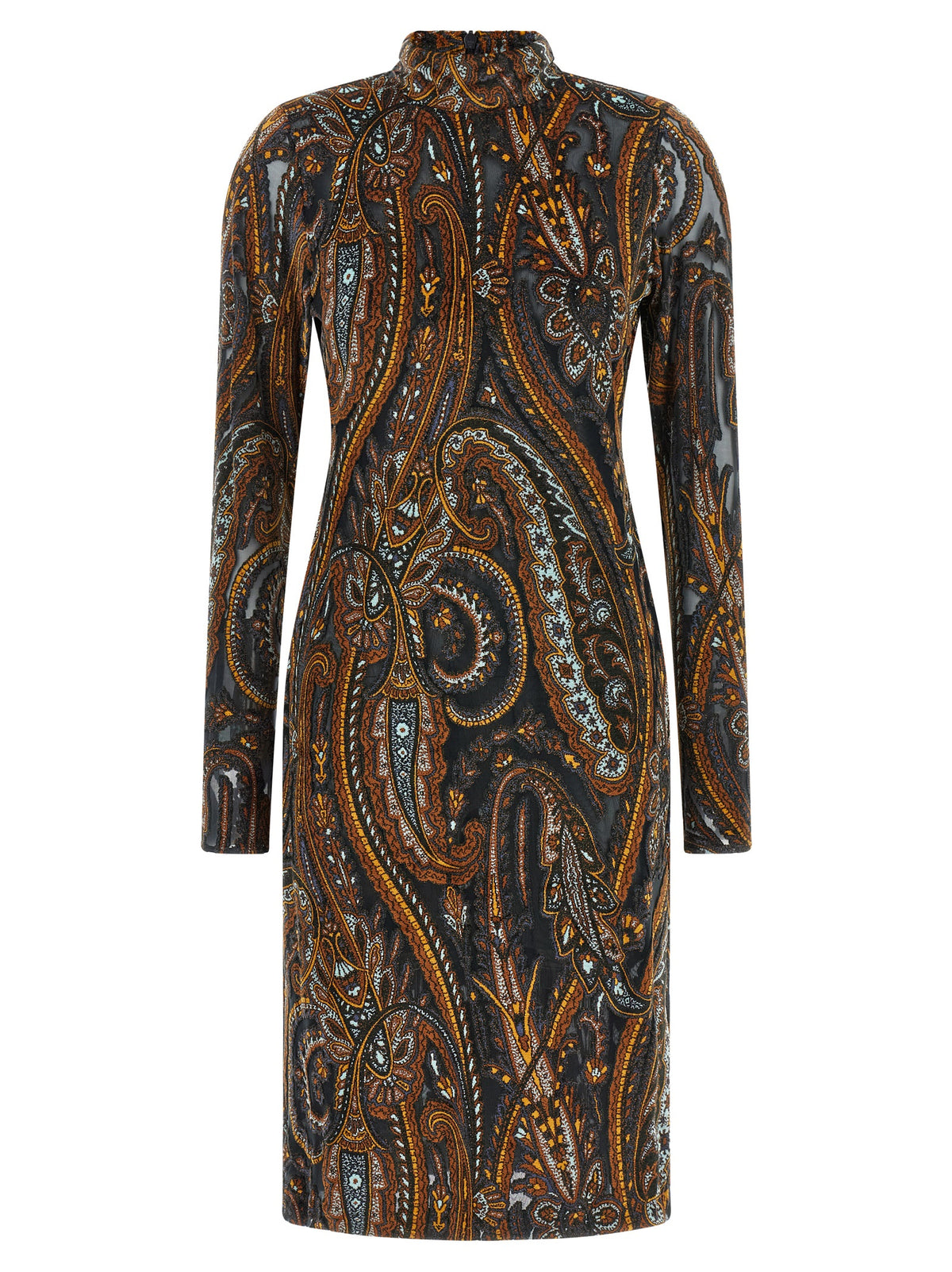 Paisley Print Jacquard Chenille Short Dress