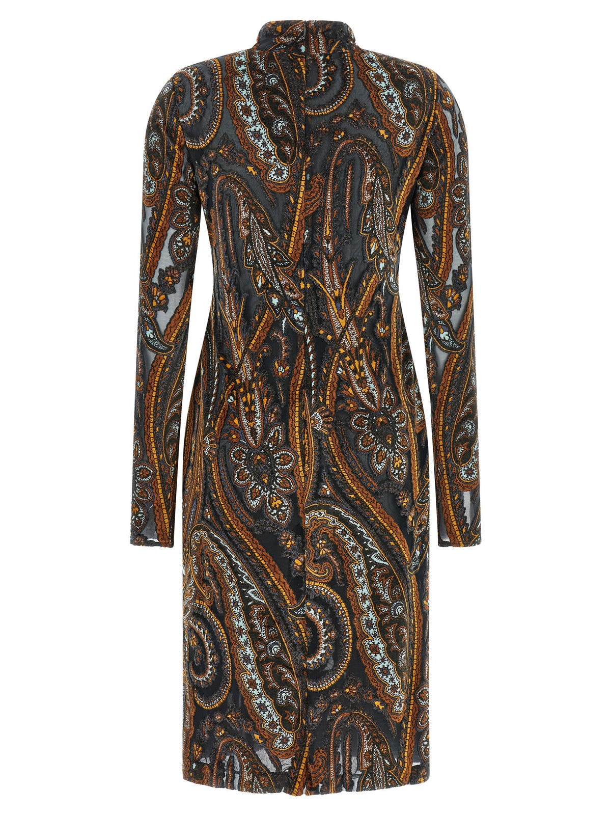 Paisley Print Jacquard Chenille Short Dress