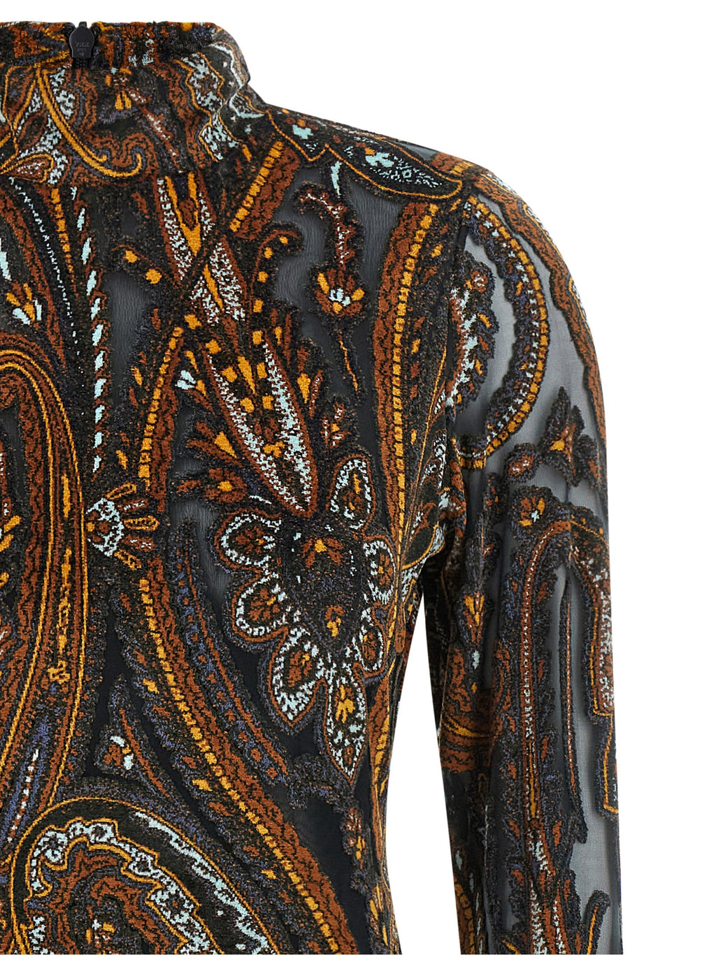 Paisley Print Jacquard Chenille Short Dress