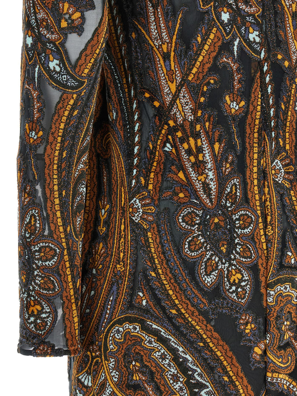 Paisley Print Jacquard Chenille Short Dress