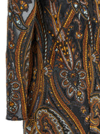 Paisley Print Jacquard Chenille Short Dress