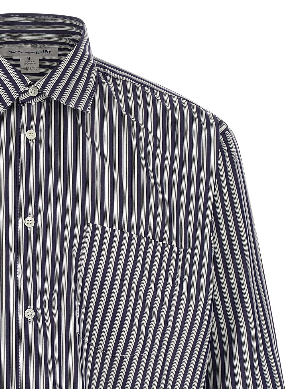 Navy Stripe Cotton Shirt