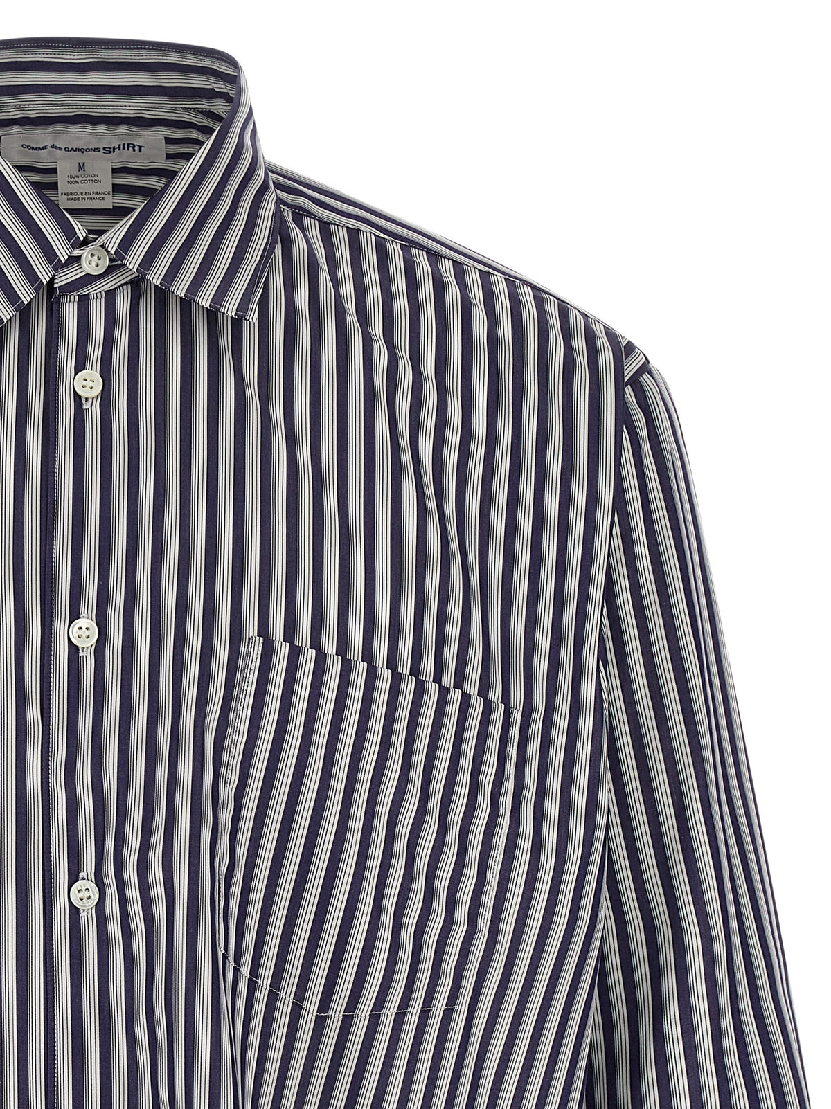 Navy Stripe Cotton Shirt