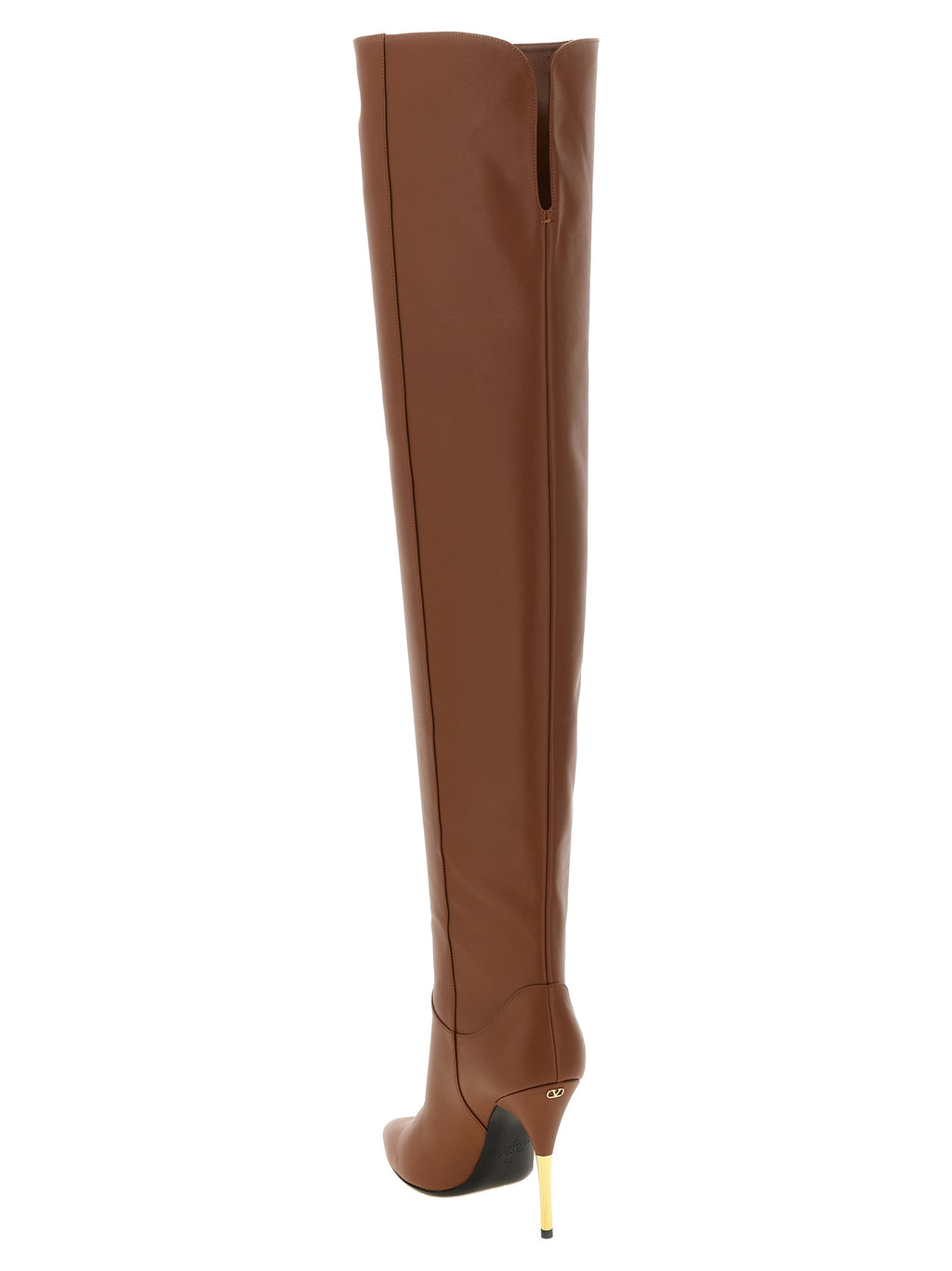 Brown Calfskin Deboot Over-The-Knee Boots