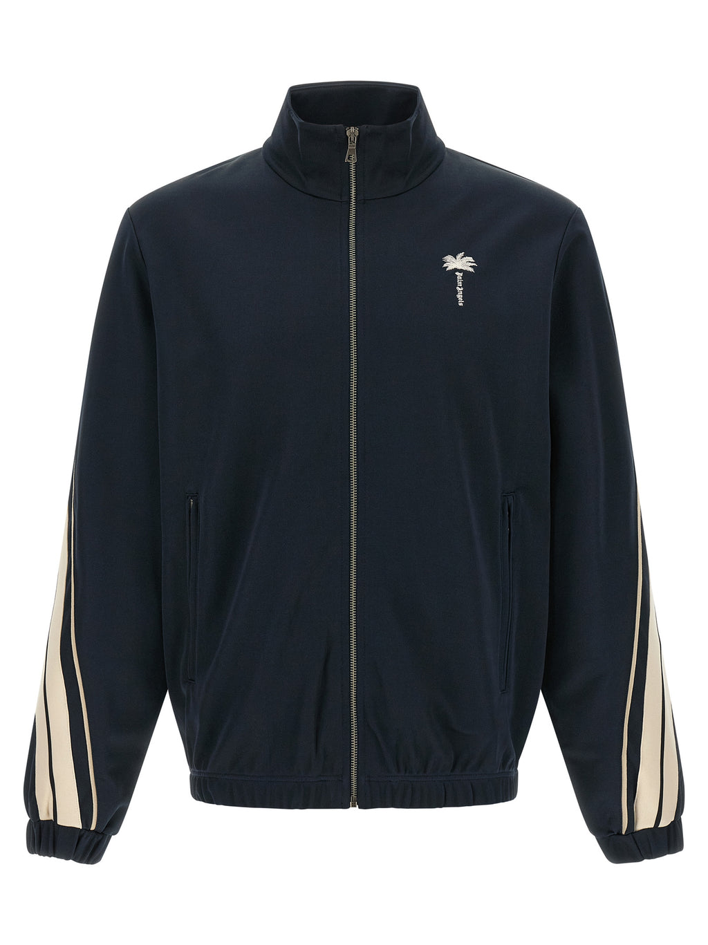Navy Polyester Zip-Front Sweatshirt