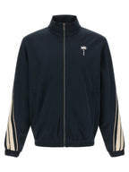 Navy Polyester Zip-Front Sweatshirt