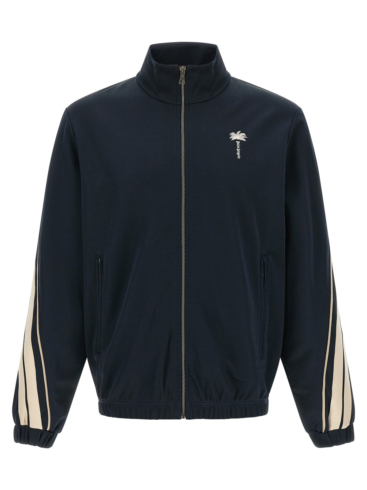 Navy Polyester Zip-Front Sweatshirt