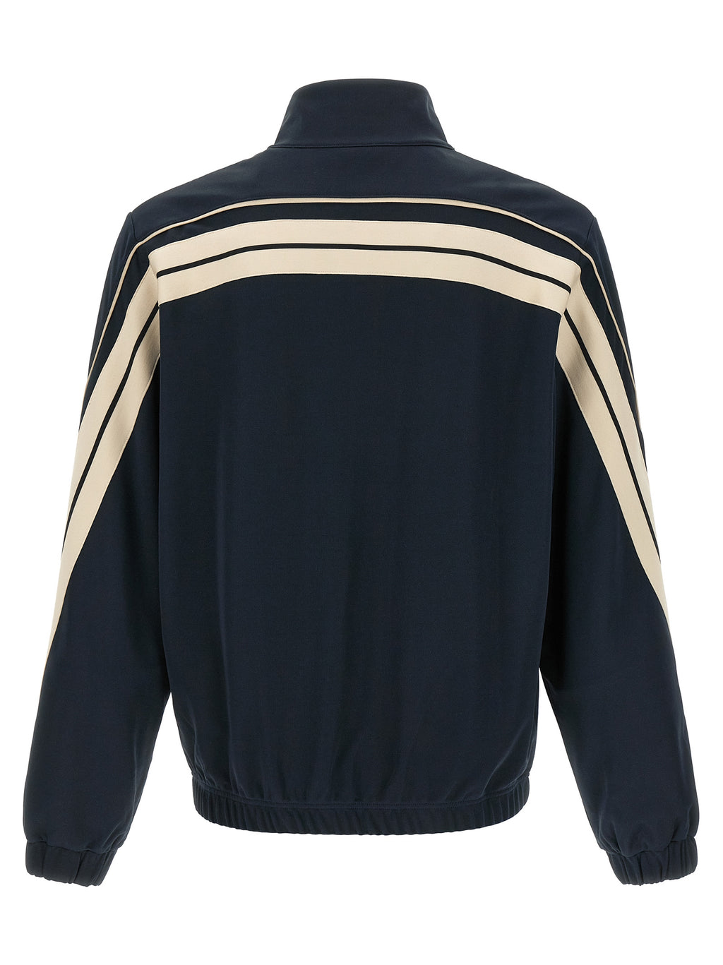 Navy Polyester Zip-Front Sweatshirt