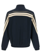 Navy Polyester Zip-Front Sweatshirt