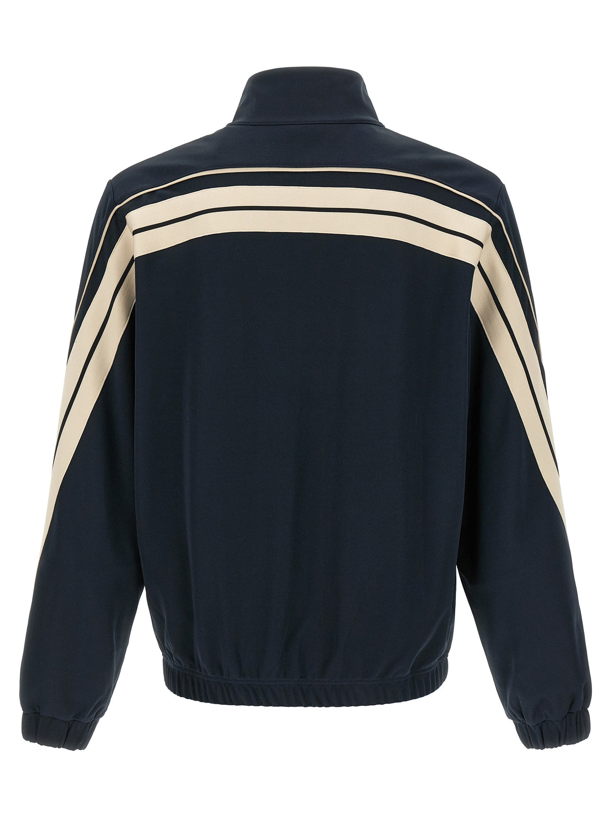 Navy Polyester Zip-Front Sweatshirt