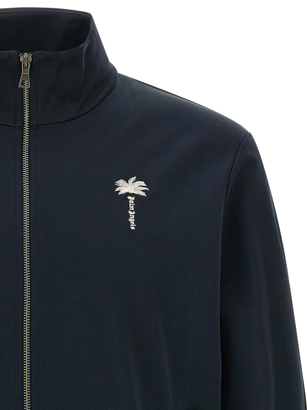 Navy Polyester Zip-Front Sweatshirt