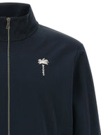 Navy Polyester Zip-Front Sweatshirt