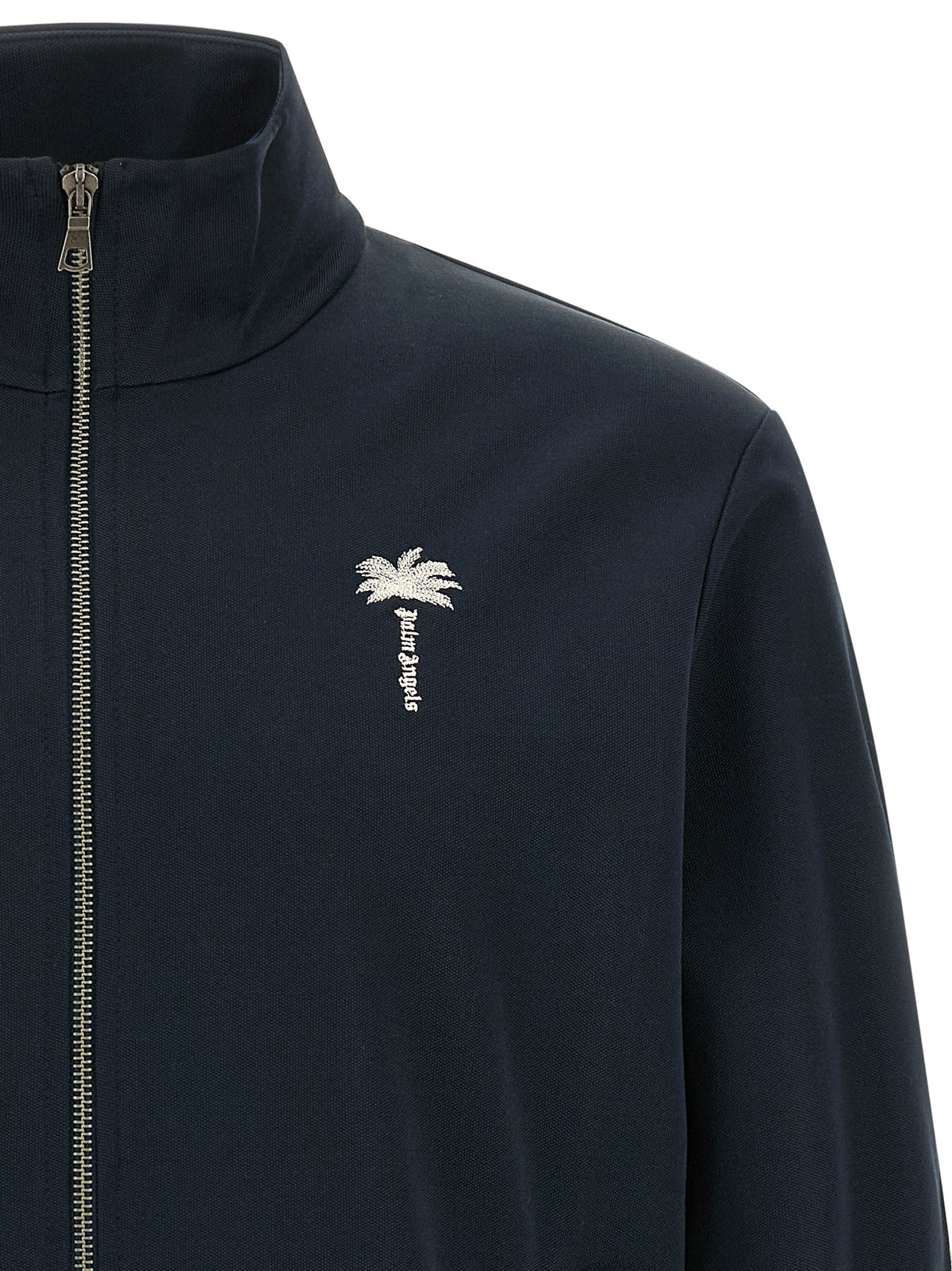 Navy Polyester Zip-Front Sweatshirt