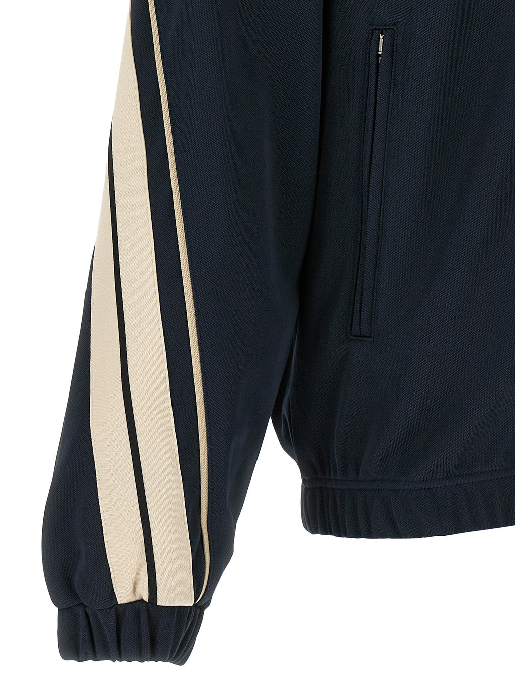 Navy Polyester Zip-Front Sweatshirt