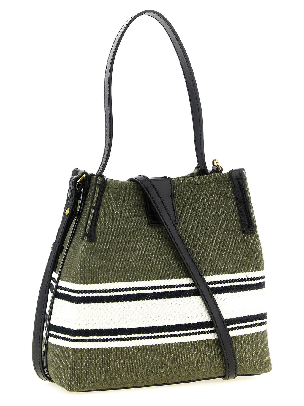Bicolor Cotton Bucket Bag