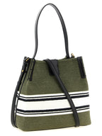 Bicolor Cotton Bucket Bag