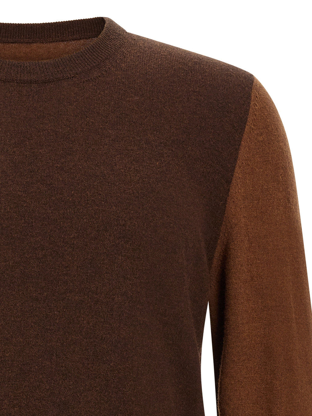 Wool Two‑Tone Cardigan