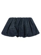 Balloon Silhouette Mini Skirt in Dark Wash Denim