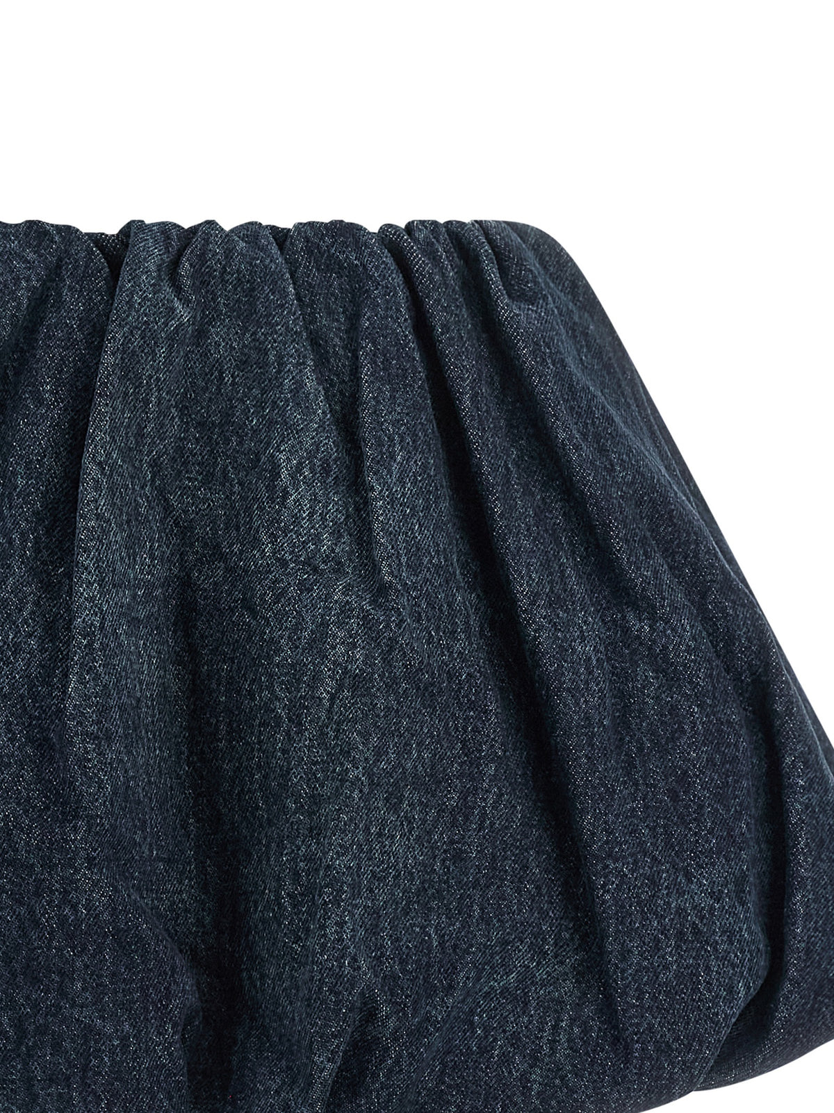 Balloon Silhouette Mini Skirt in Dark Wash Denim