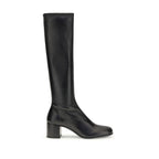Black Lamb Leather Ankle Boots