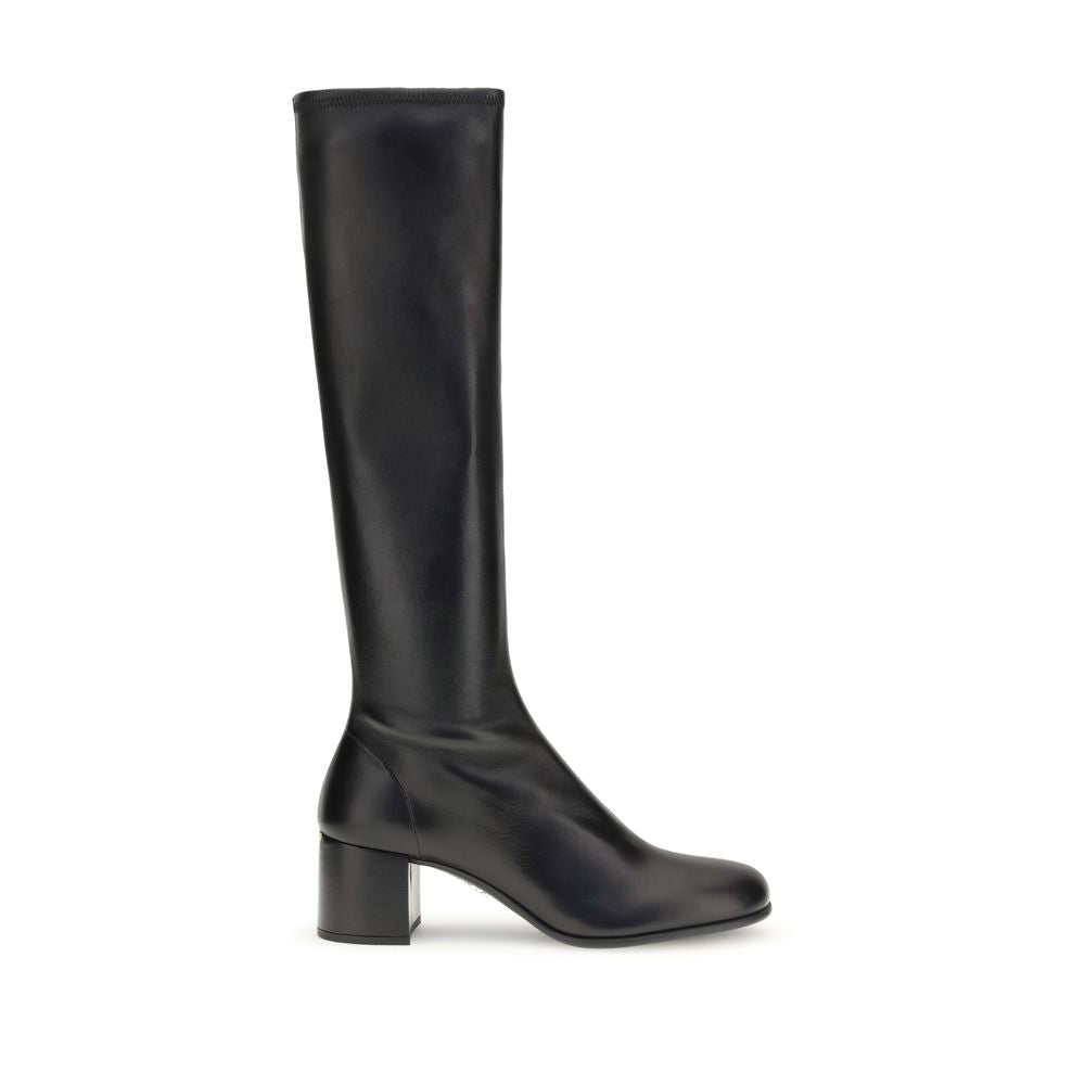 Black Lamb Leather Ankle Boots