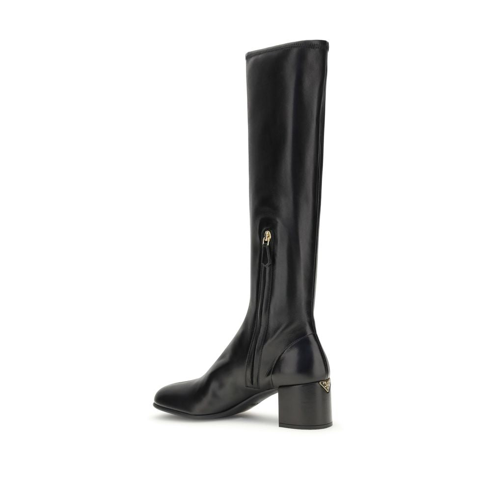 Black Lamb Leather Ankle Boots