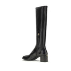 Black Lamb Leather Ankle Boots