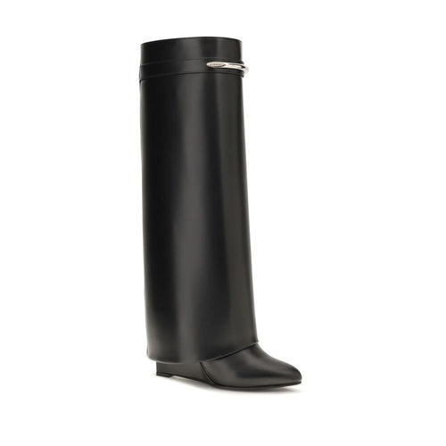 Calfskin Shark Ankle Boots