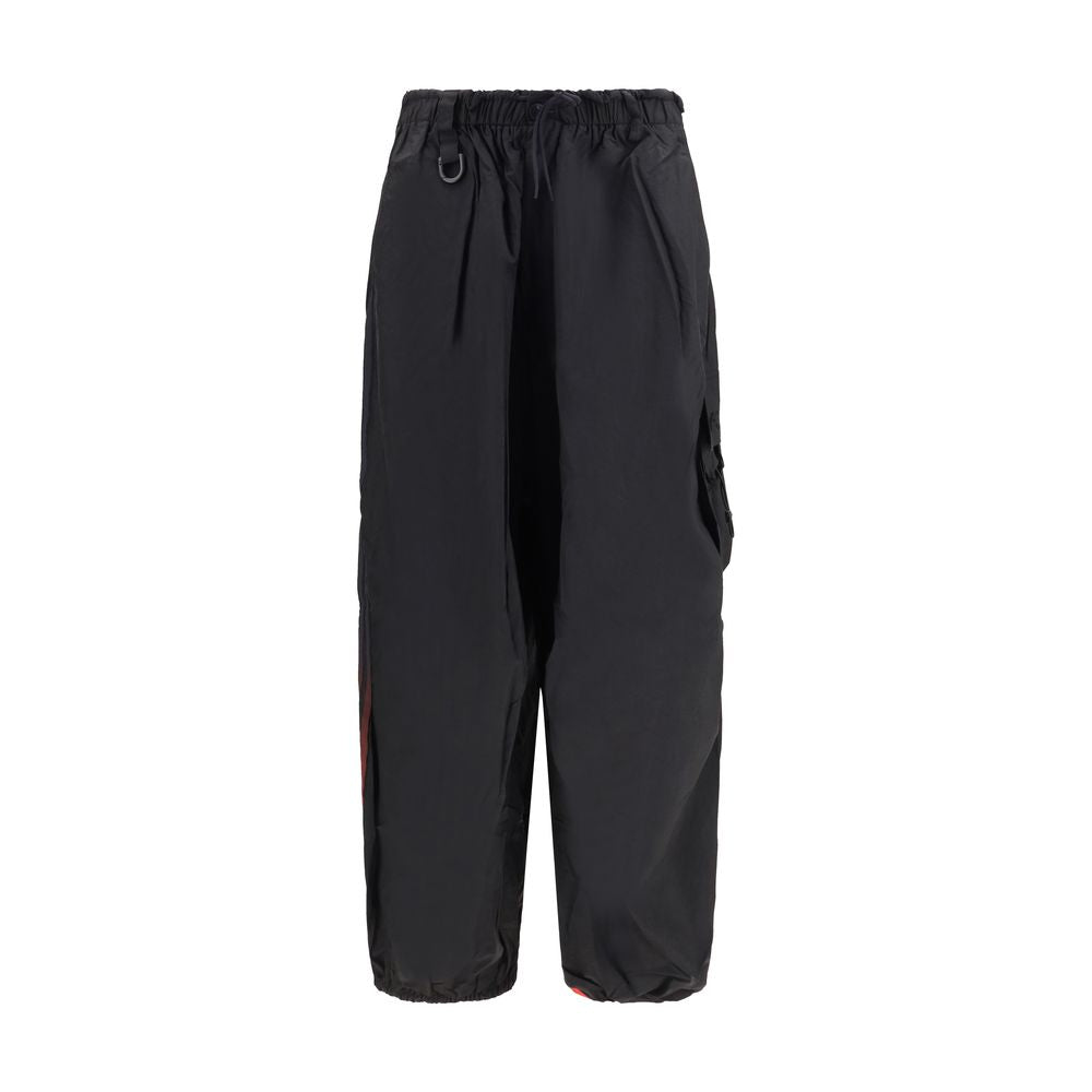 Black Polyamide Wide‑Leg Cargo Pants