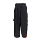 Black Polyamide Wide‑Leg Cargo Pants