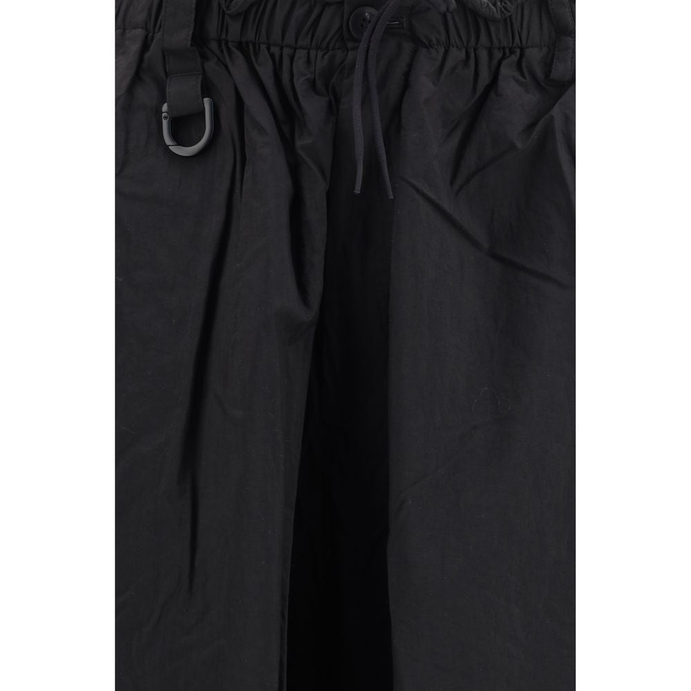 Black Polyamide Wide‑Leg Cargo Pants