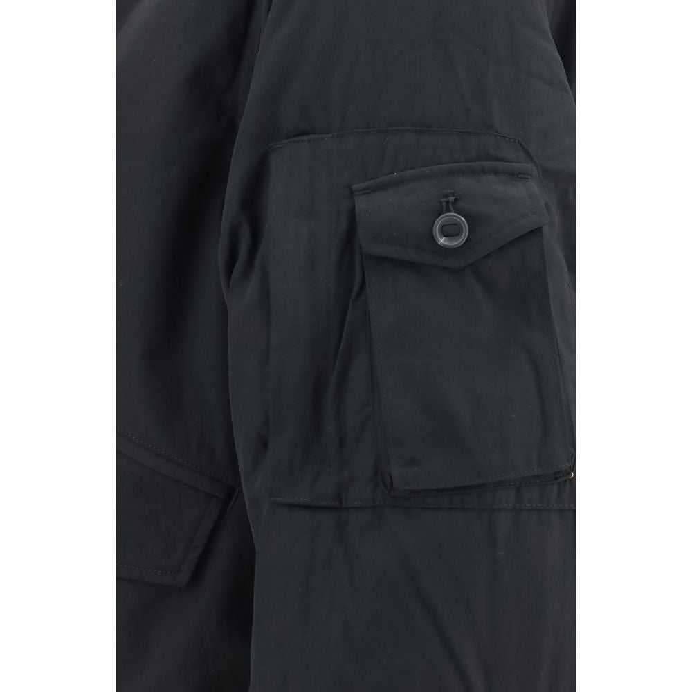 Oversized Nylon Twill Bomber Jacket