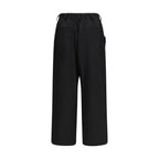 Black Wool Straight-Leg Pants