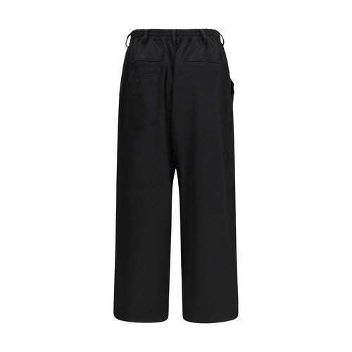 Black Wool Straight-Leg Pants